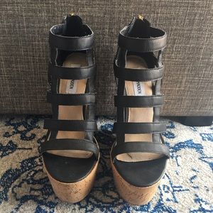 Steve Madden Black Wedges